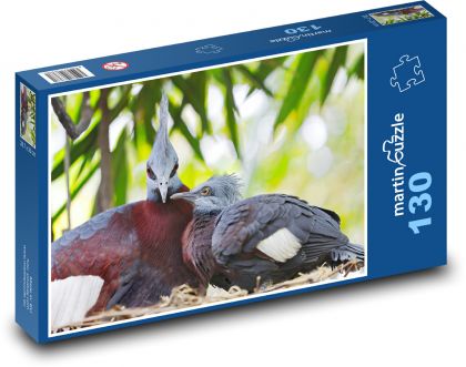 Gołąb z koroną - Puzzle 130 elementów, rozmiar 28,7x20 cm