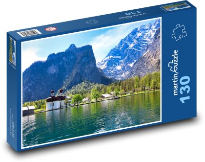 Königssee - jazero, Nemecko - Puzzle 130 dielikov, rozmer 28,7x20 cm 