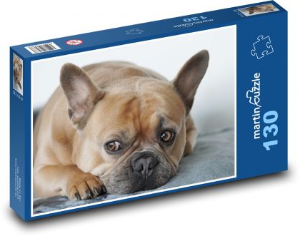 Francúzsky buldoček - pes - Puzzle 130 dielikov, rozmer 28,7x20 cm 