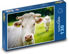 Bílá kráva Puzzle 130 - 28,7x20 cm