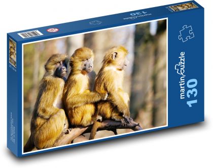 Monkey - baboon - Puzzle 130 pieces, size 28.7x20 cm 
