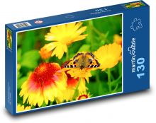 Motýl - květiny Puzzle 130 dílků - 28,7 x 20 cm