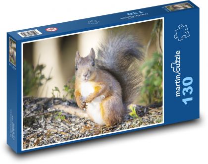 Wiewiórka - gryzoń - Puzzle 130 elementów, rozmiar 28,7x20 cm