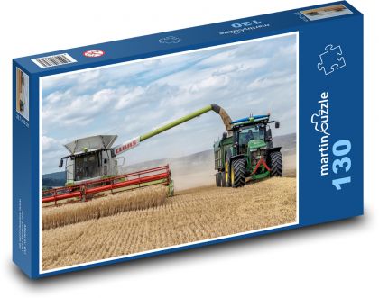 Kombajn a traktor - sklizeň - puzzle 130 dílků
