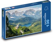 Bavorsko - Neuschwanstein Puzzle 130 dílků - 28,7 x 20 cm