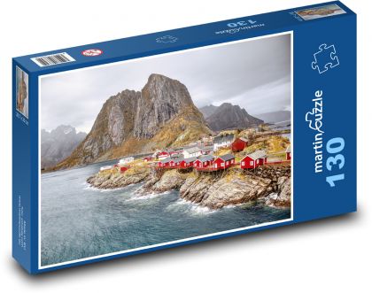 Norwegia - Lofoty - Puzzle 130 elementów, rozmiar 28,7x20 cm