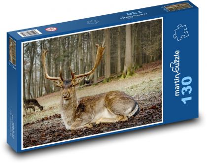 Jeleń - zwierzę - Puzzle 130 elementów, rozmiar 28,7x20 cm