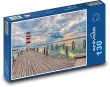 Neziderské jezero - maják, Rakousko Puzzle 130 - 28,7x20 cm