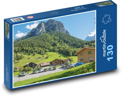 Domy wiejskie, Szwajcaria - Puzzle 130 elementów, rozmiar 28,7x20 cm
