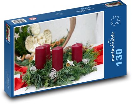 Adventní věnec - svíčky - puzzle 130 dílků