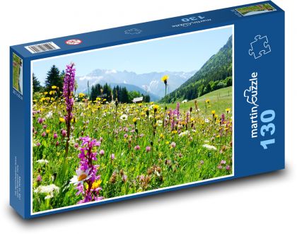 Horská lúka - Puzzle 130 dielikov, rozmer 28,7x20 cm 