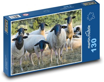 Stado owiec - Puzzle 130 elementów, rozmiar 28,7x20 cm