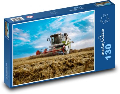Pole - kombajn - Puzzle 130 elementów, rozmiar 28,7x20 cm