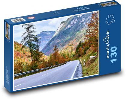 Alpine road - forest - Puzzle 130 pieces, size 28.7x20 cm 