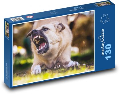 Nahnevaný pes - Puzzle 130 dielikov, rozmer 28,7x20 cm 