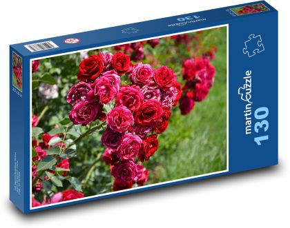Róża czerwona - Puzzle 130 elementów, rozmiar 28,7x20 cm