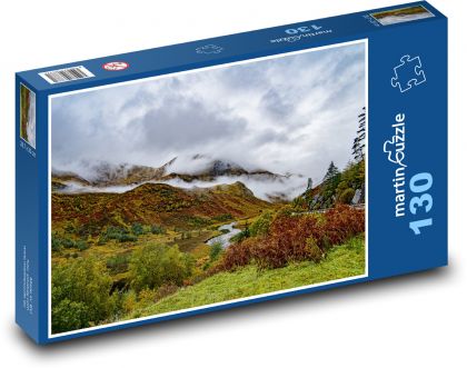 Hory, údolí, mraky - puzzle 130 dílků