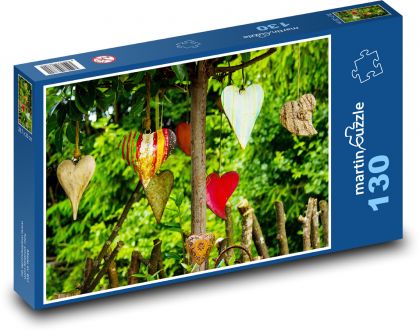 Dekoracja - Serca - Puzzle 130 elementów, rozmiar 28,7x20 cm
