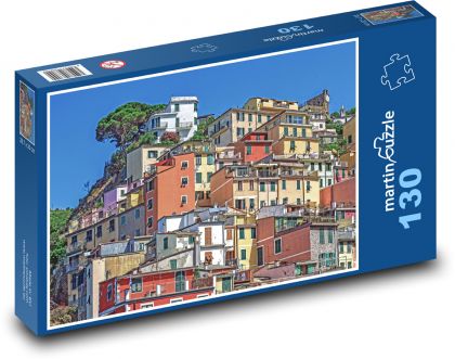 Itálie - barevné domy - puzzle 130 dílků
