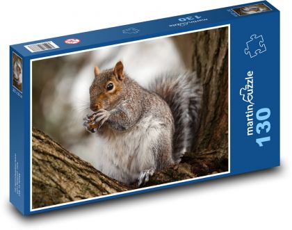 Zwierzę - wiewiórka - Puzzle 130 elementów, rozmiar 28,7x20 cm