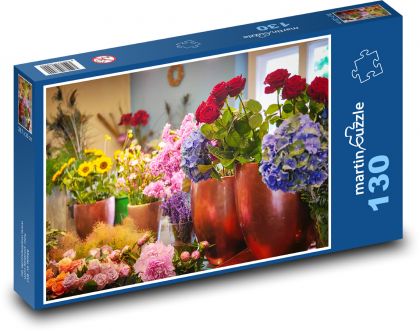 Kvety - ruže, kvetinárstvo - Puzzle 130 dielikov, rozmer 28,7x20 cm 