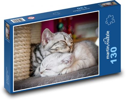 Two sleeping cats - Puzzle 130 pieces, size 28.7x20 cm 