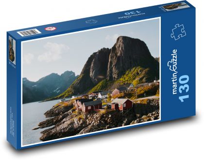 Nórska rybárska dedina - Puzzle 130 dielikov, rozmer 28,7x20 cm 