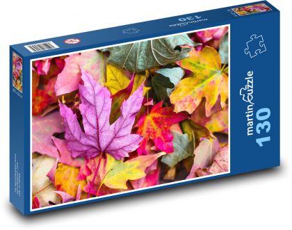 Farebné javorové listy - Puzzle 130 dielikov, rozmer 28,7x20 cm 