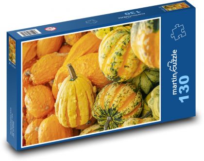 Hromada tekvice a tekvice - Puzzle 130 dielikov, rozmer 28,7x20 cm 