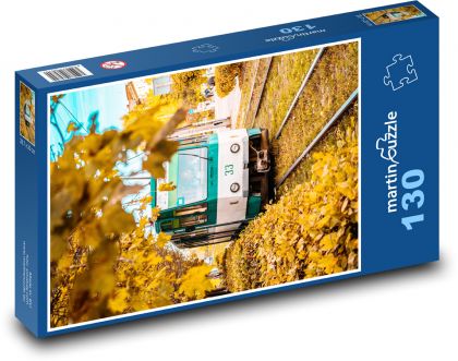 Tramvaj v podzimním odpoledni - puzzle 130 dílků