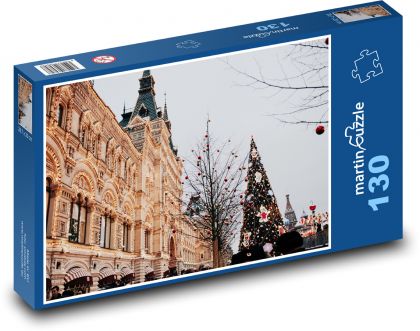 Christmas decoration in the city - Puzzle 130 pieces, size 28.7x20 cm 
