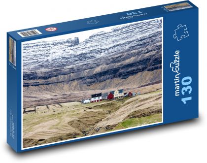 Domy na Faerských ostrovech - puzzle 130 dílků