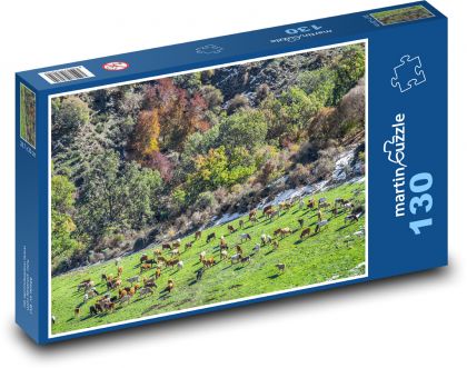 Pastva krav v horské krajině - puzzle 130 dílků