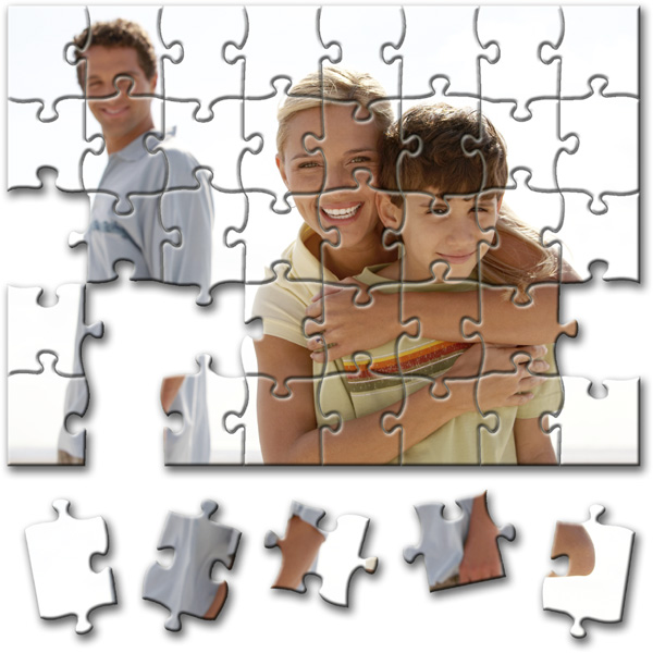 Puzzle formátu A6 - 40 dielikov, fotodarček s potlačou pre chlapcov