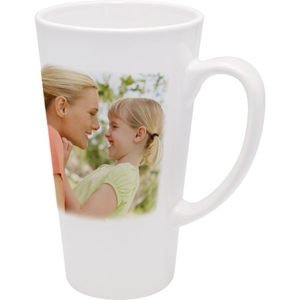 Hrnek latte velké - 1x potisk pro praváka, dárek pro maminku z fotografie