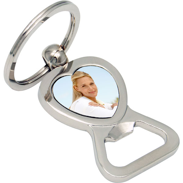 Key case - heart-shaped opener, a name day gift with a photo for men