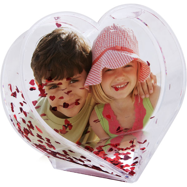 Sněžítko tvar srdce - 1x potisk, dárek pro zamilované k Valentýnovi 