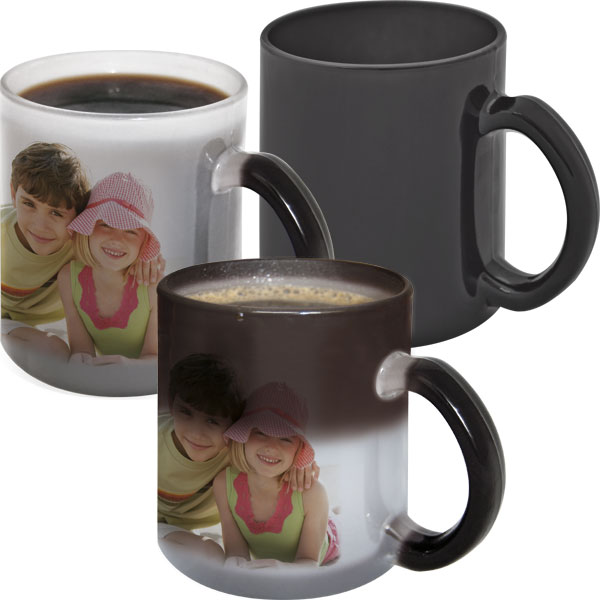 MAGIC Foto-Zaubertasse aus Glas, 1x Foto-Druck für Rechtshänder