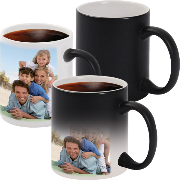 MAGIC Foto-Zaubertasse, schwarz, 1x Foto-Druck für Rechtshänder