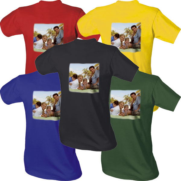 Kinder T-Shirts - farbig, 1x Foto-Druck auf Rückseite