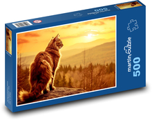 Kot o zachodzie słońca Puzzle 500 elementów - 46x30 cm