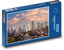 Budovy - město, západ slunce Puzzle 500 dílků - 46 x 30 cm