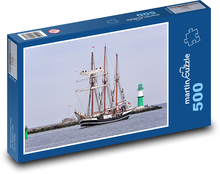 Schiff - Leuchtturm, Meer Puzzle 500 Teile - 46 x 30 cm
