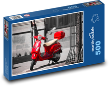 Red scooter, vehicle Puzzle of 500 pieces - 46 x 30 cm 