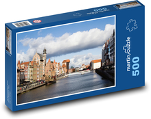 Gdaňsk - Polsko, kanál Puzzle 500 dílků - 46 x 30 cm