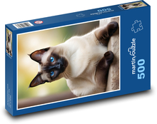 Siamská mačka - domáce zviera, zviera Puzzle 500 dielikov - 46 x 30 cm 