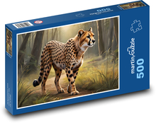 Gepard - mačka Puzzle 500 dielikov - 46 x 30 cm 