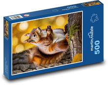 Wiewiórka - zwierzę leśne Puzzle 500 elementów - 46x30 cm