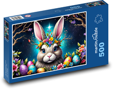 Velikonoční zajíček s vajíčkama Puzzle 500 dílků - 46 x 30 cm