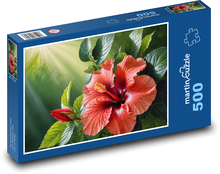 Flowering hibiscus in the garden Puzzle of 500 pieces - 46 x 30 cm 